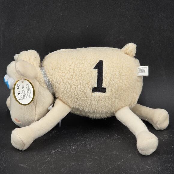VTG Serta Mattress #1 Counting Sheep Plush Stuffed Animal 2000 Curto Toy White - Picture 1 of 12